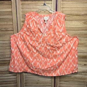 St. Johns Bay Top Tank Orange Plus Size 4X